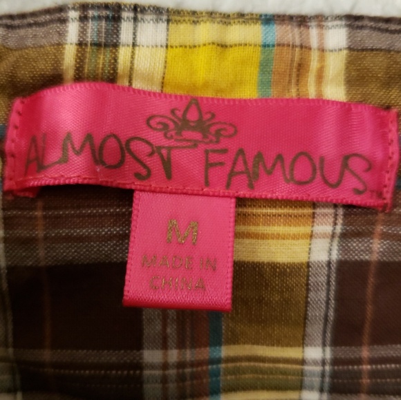 PLAID BANDED WAIST BUTTON DOWN TUNIC - Picture 3 of 4